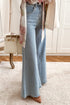 High Waist Stretch Denim Button Zip Fly Bell Bottom Jeans